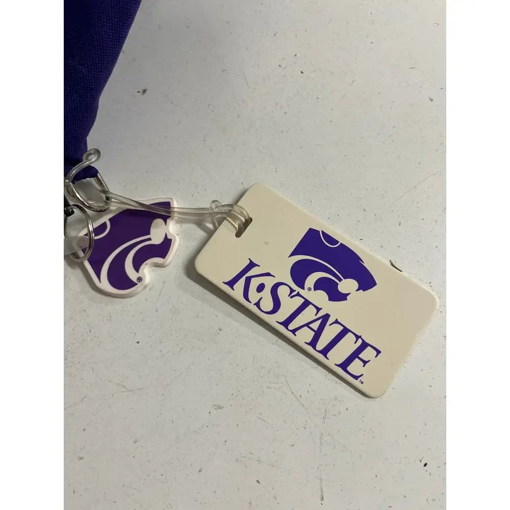 K-State wildcats embroidered purple duffel bag 24x16x10 w/ name tag and keychain